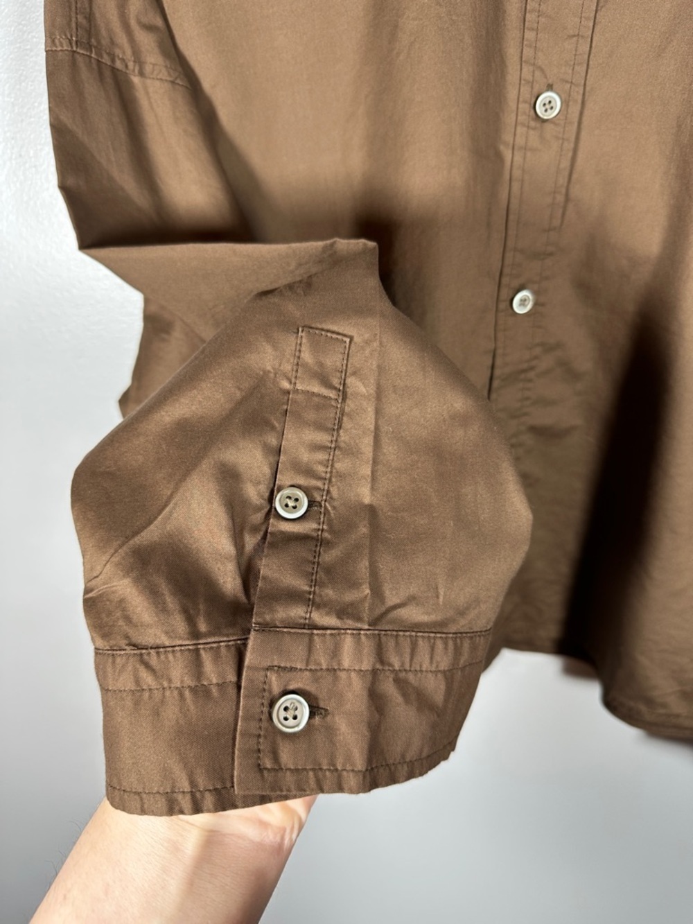 Everlane The Woven PJ Top Cropped Chestnut Size Medium NWOT - Picture 7 of 9